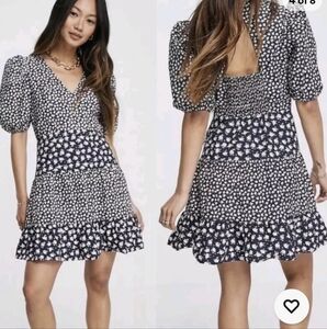 French Connection Aura Ditsy Poplin Puff Sleeve Dress💥💥💥